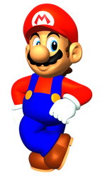 Mario leans,